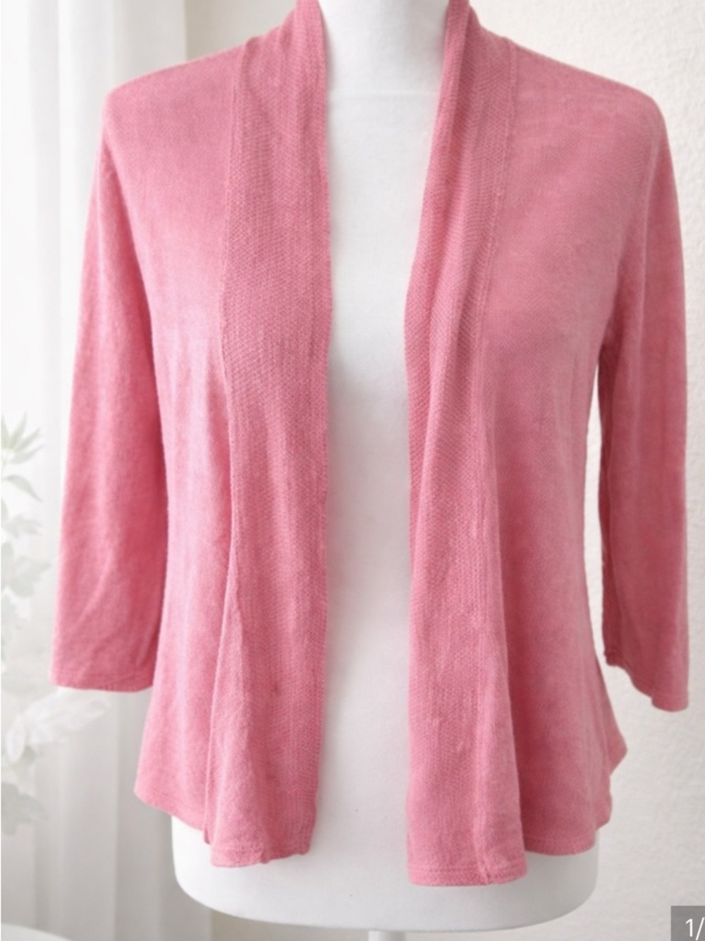 Eileen Fisher Dusty Rose Open-Front Cardigan